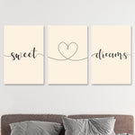 Customisable 'Sweet Dreams' 3x Aluminium Wall Prints