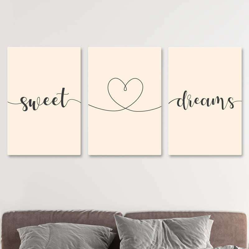 Customisable 'Sweet Dreams' 3x Aluminium Wall Prints
