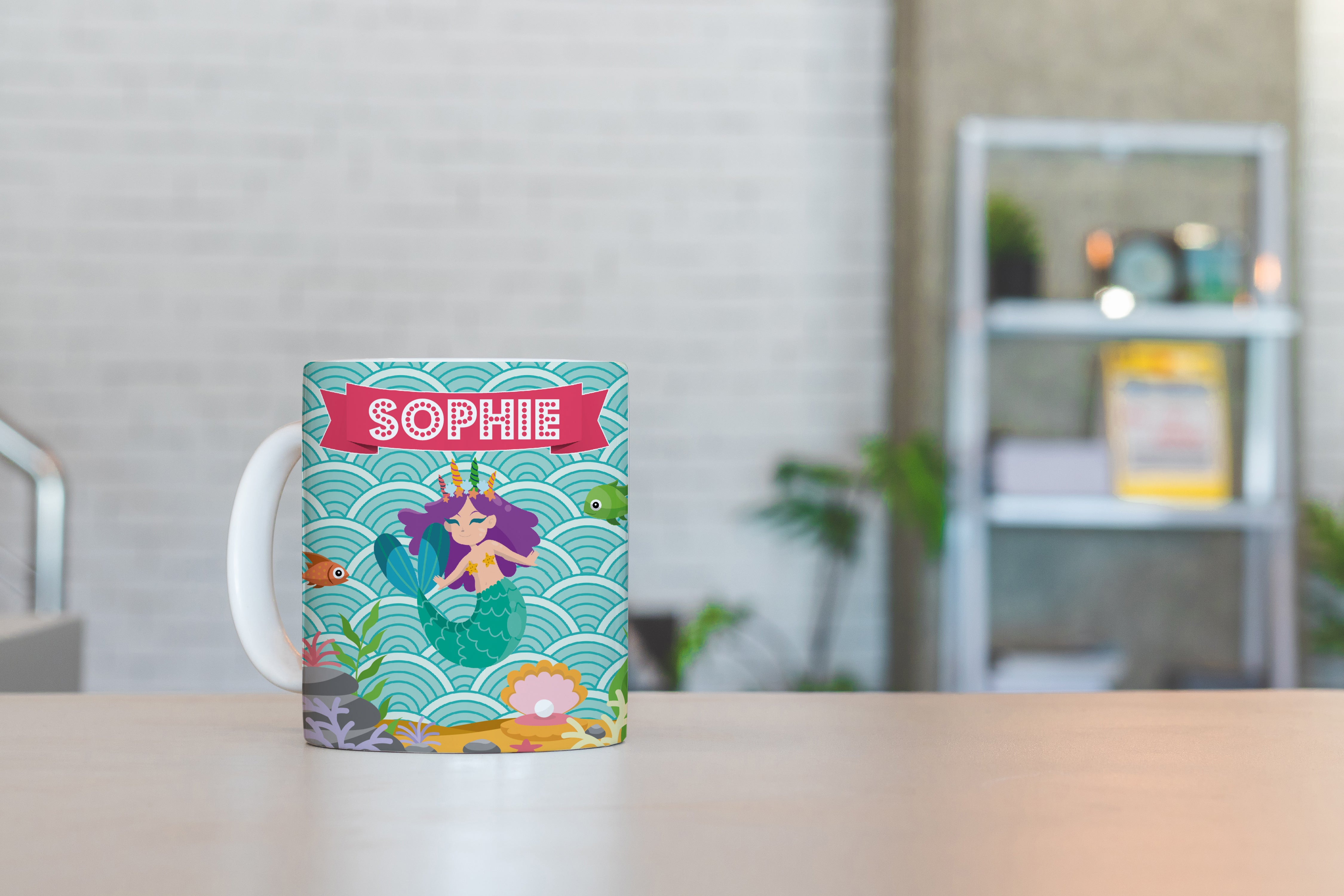 Personalised Children's Mug & Coaster Set - Mermaid