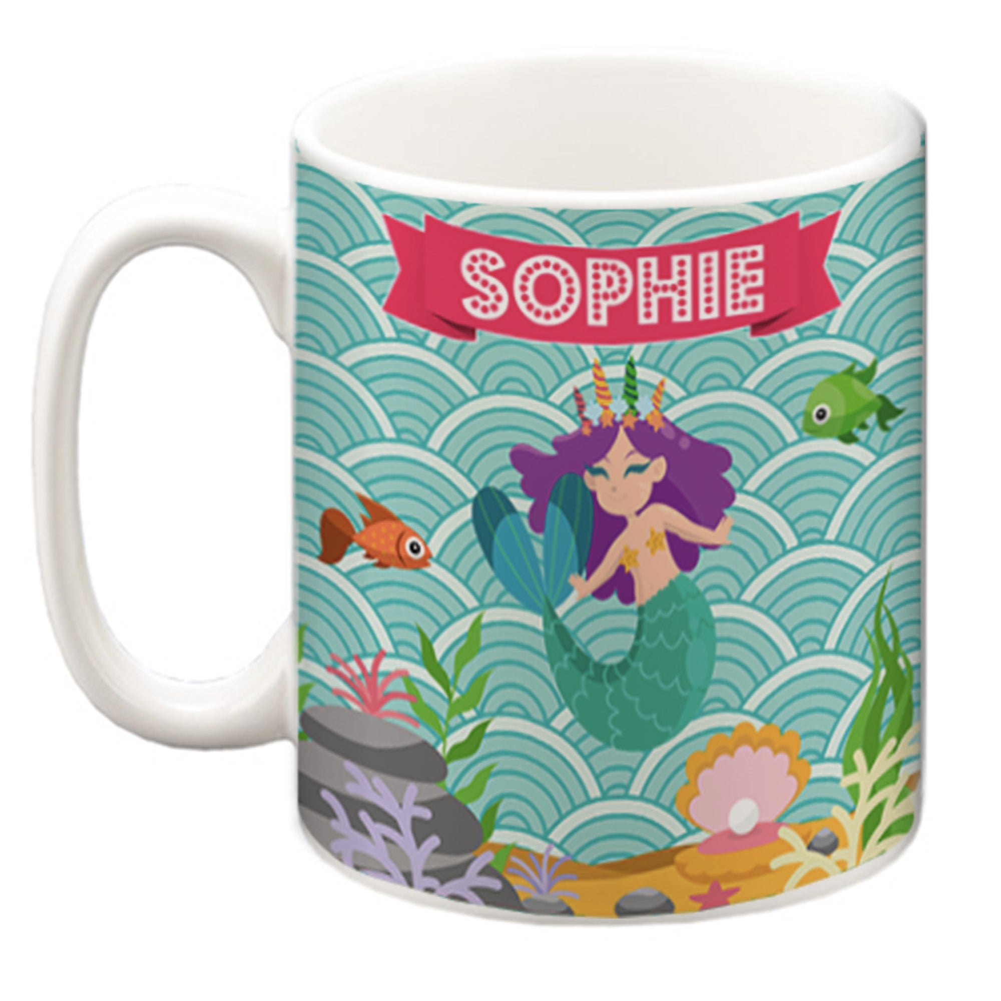 Personalised Children's 10oz Ceramic Mug - Mermaid