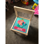 Personalised Children's Table and 4 Chairs Printed Mermaid Design