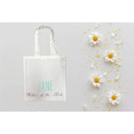 Mother of the Bride Personalised White Tote Bag with Blue Text