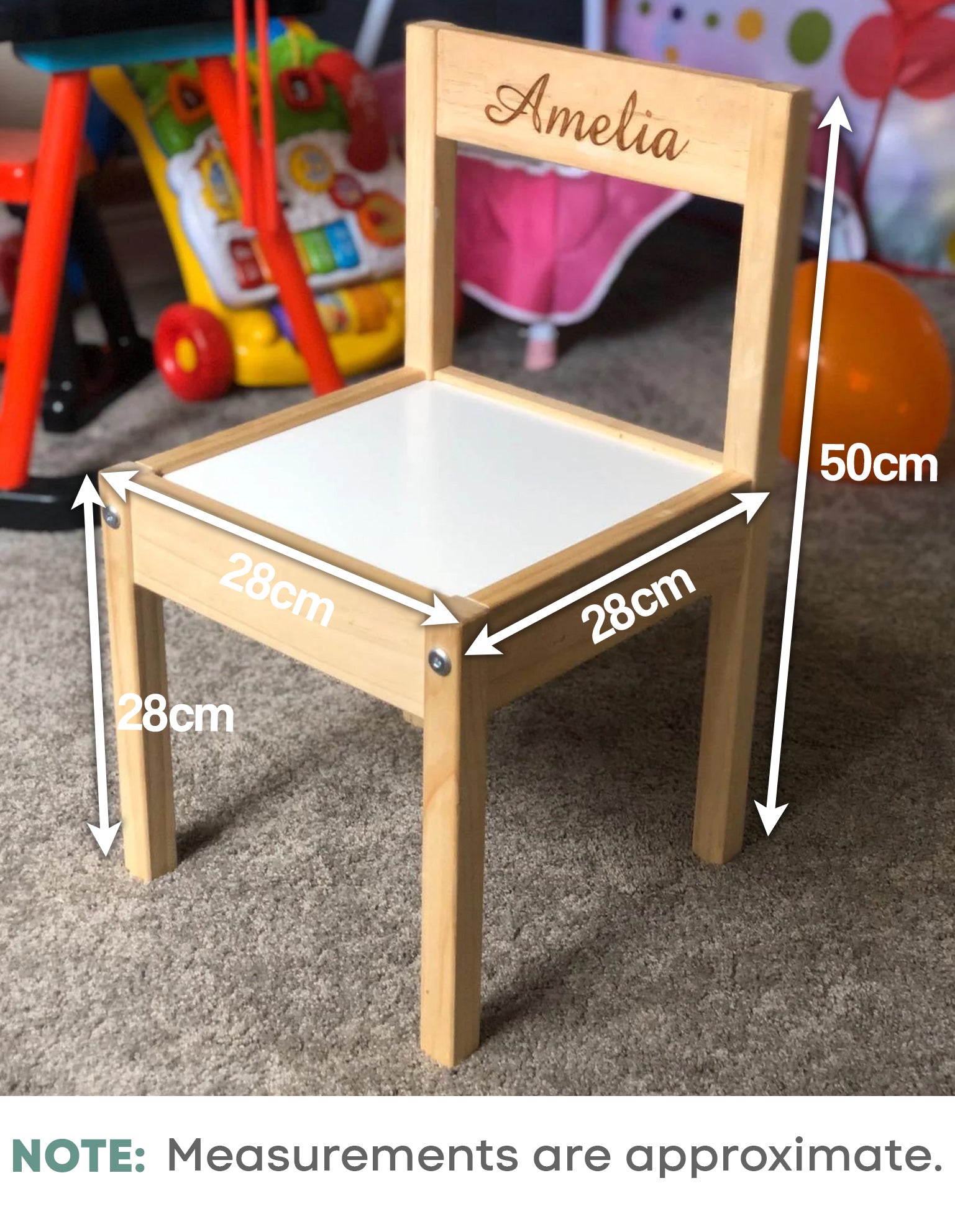 Personalised Engraved Kids Wooden Chair