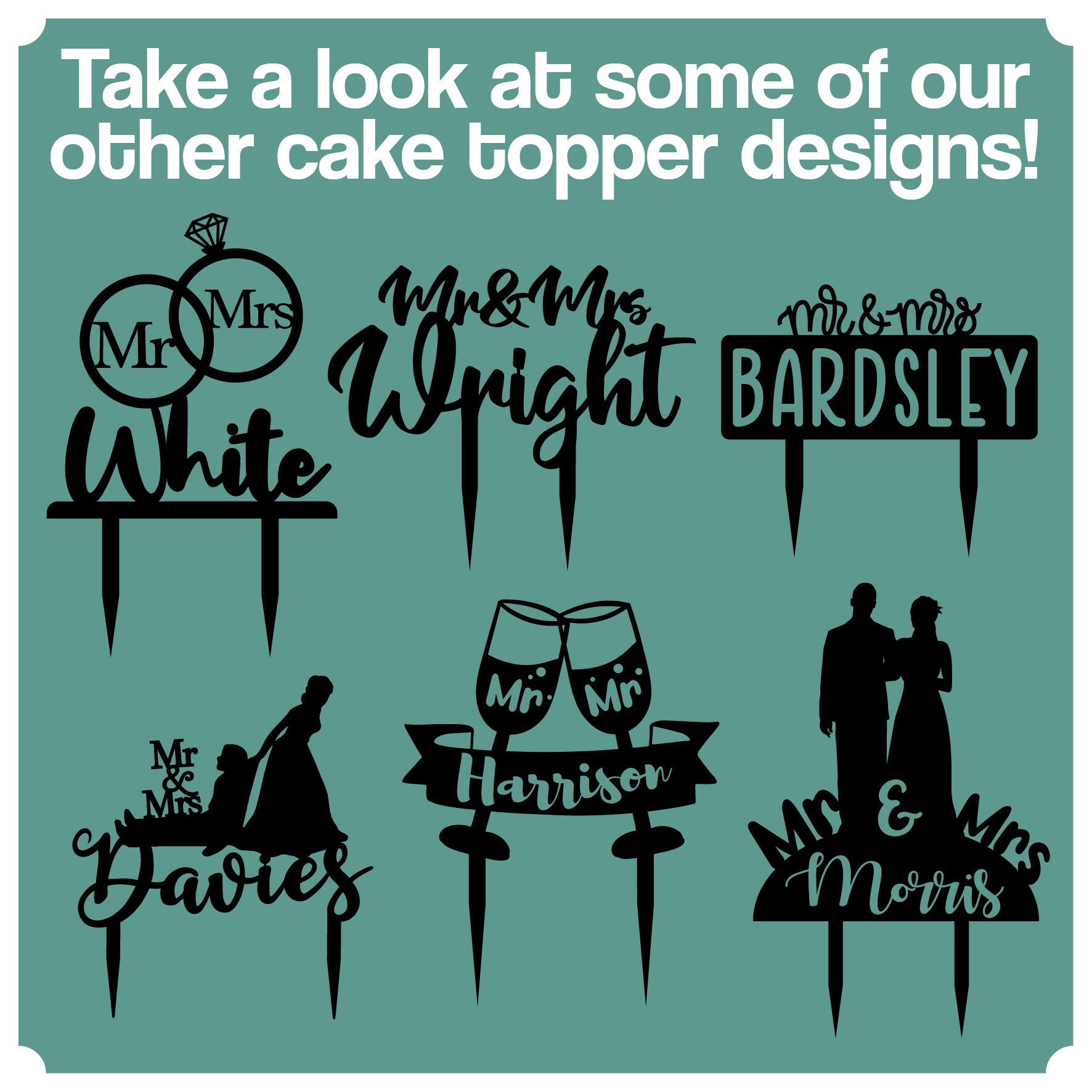 Personalised Perspex Fancy Road Sign Wedding Cake Topper