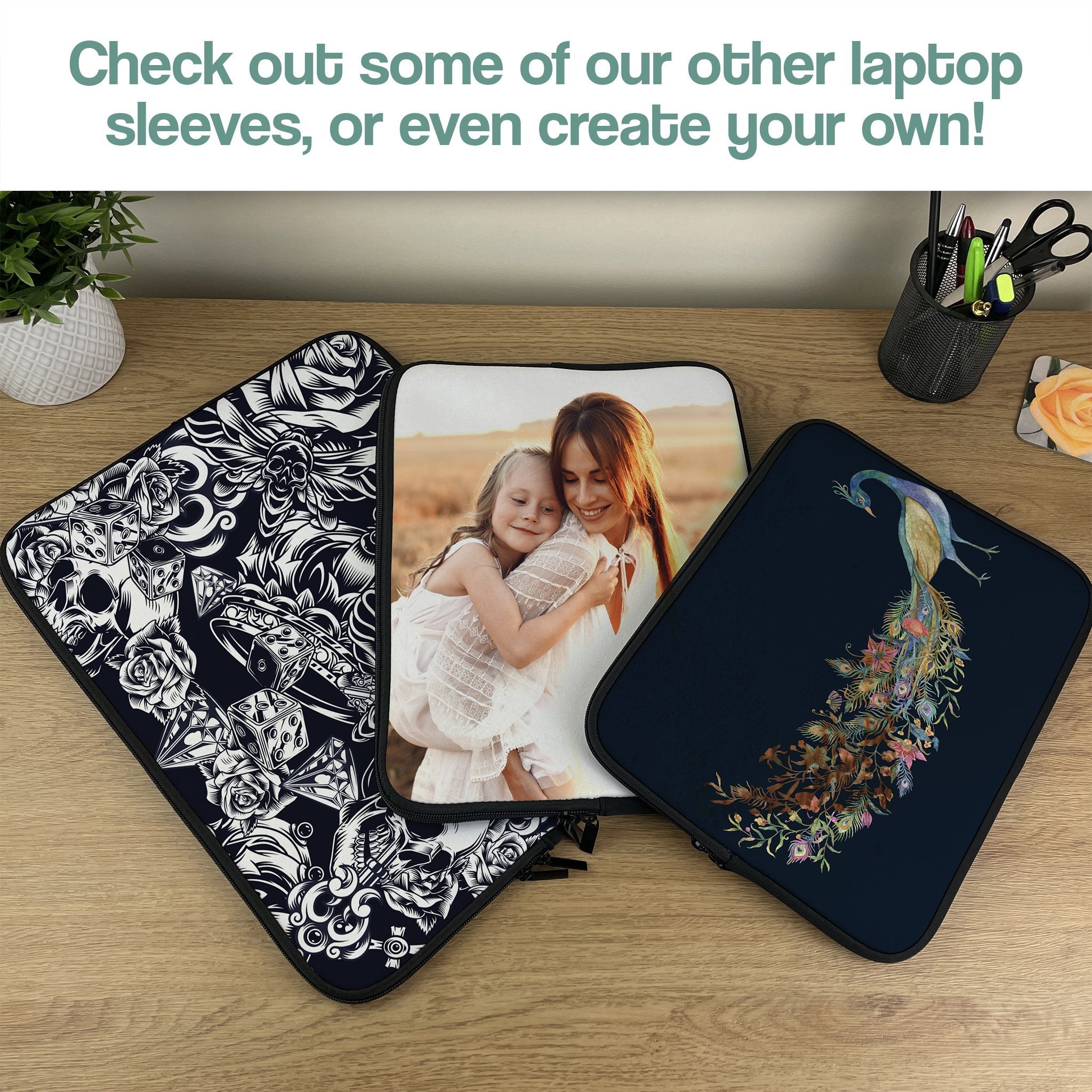 Laptop Sleeve with Plant Leaves Design