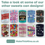 Personalised Pick & Mix Sweets Tin Can with Spaghetti Design