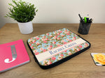 Personalised Laptop Sleeve with Pink Floral Design