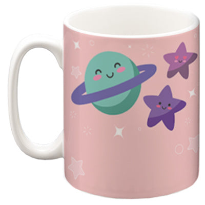 Personalised Children's 10oz Ceramic Mug - Pink Space