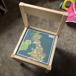 Personalised Children's Table and 1 Chair Printed UK Map Design