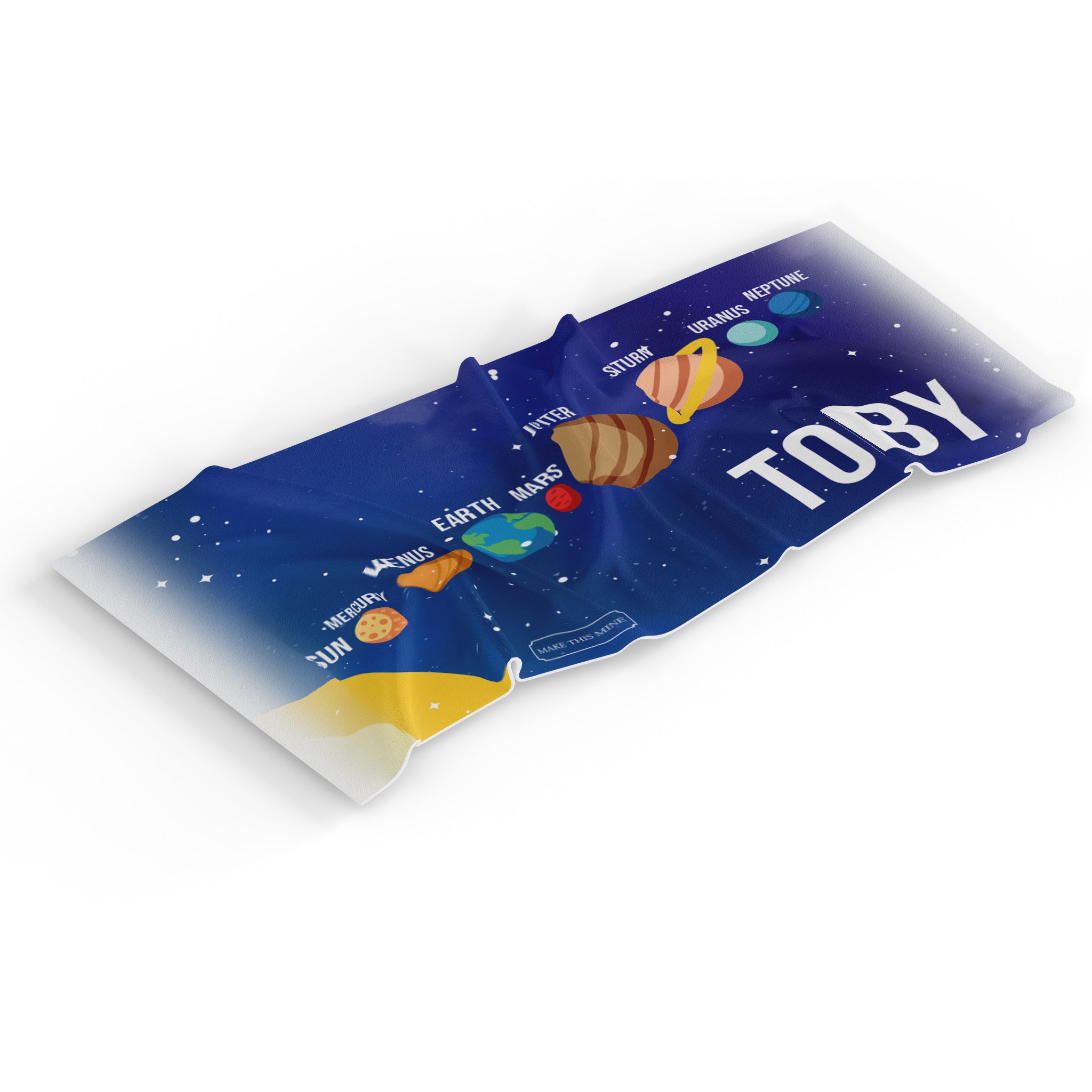 Personalised Children's Towel Planets Solar System