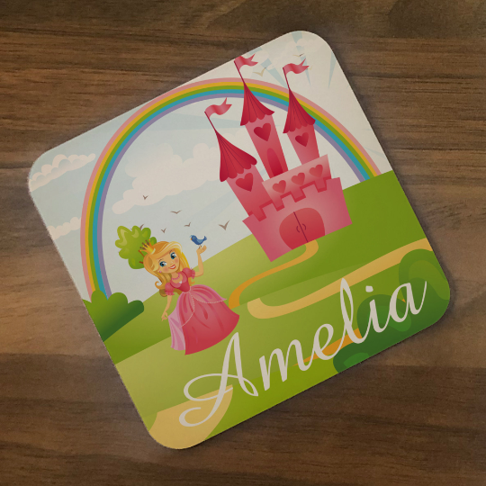 Personalised Princess Design Kids Hardboard Placemat