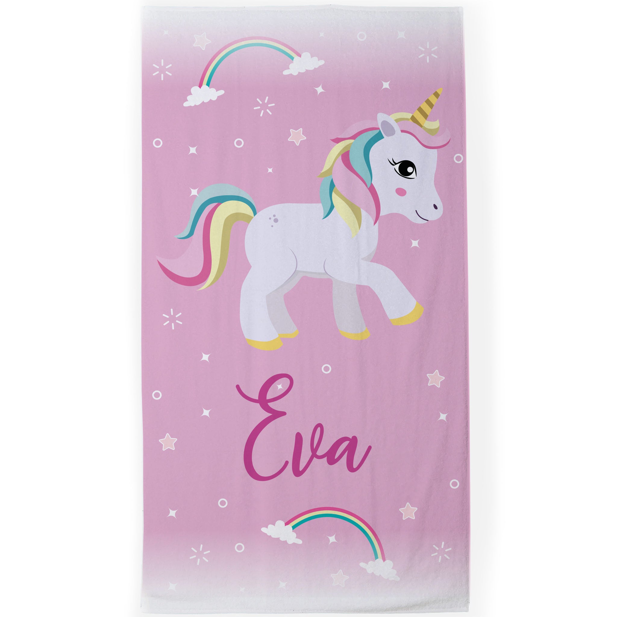 Personalised Children's Towel Pink Unicorn Sparkle