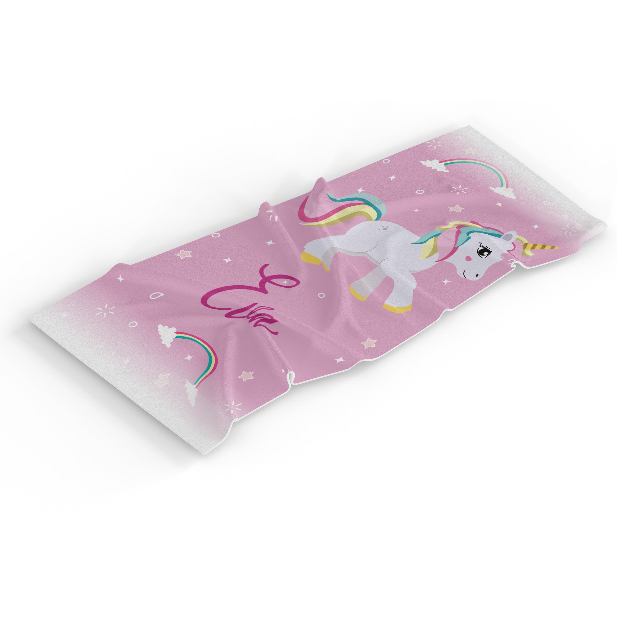 Personalised Children's Towel Pink Unicorn Sparkle