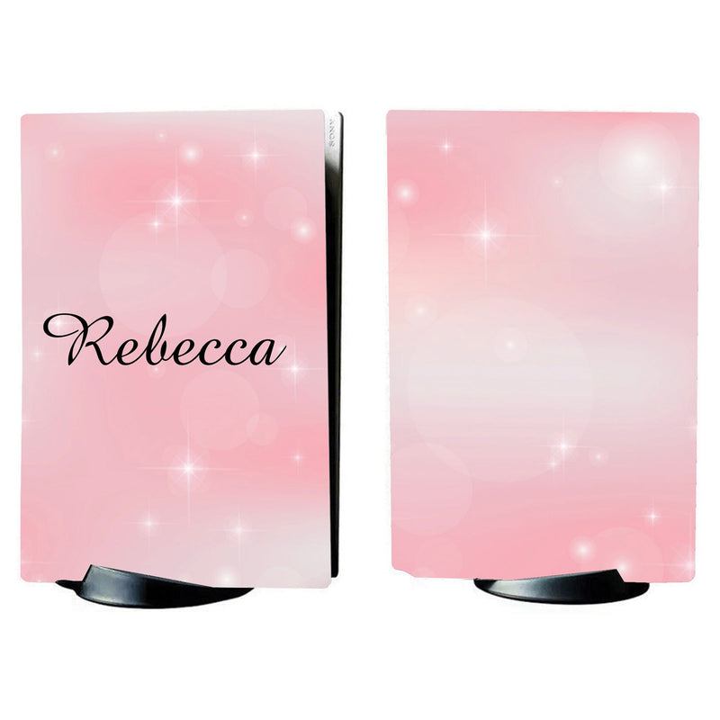 Personalised PS5 Console Skin Pink Sparkle