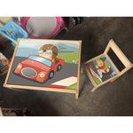 Personalised Children's Table and 1 Chair STICKER Race Car Design