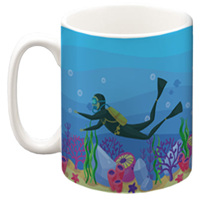 Personalised Children's 10oz Ceramic Mug - Scuba