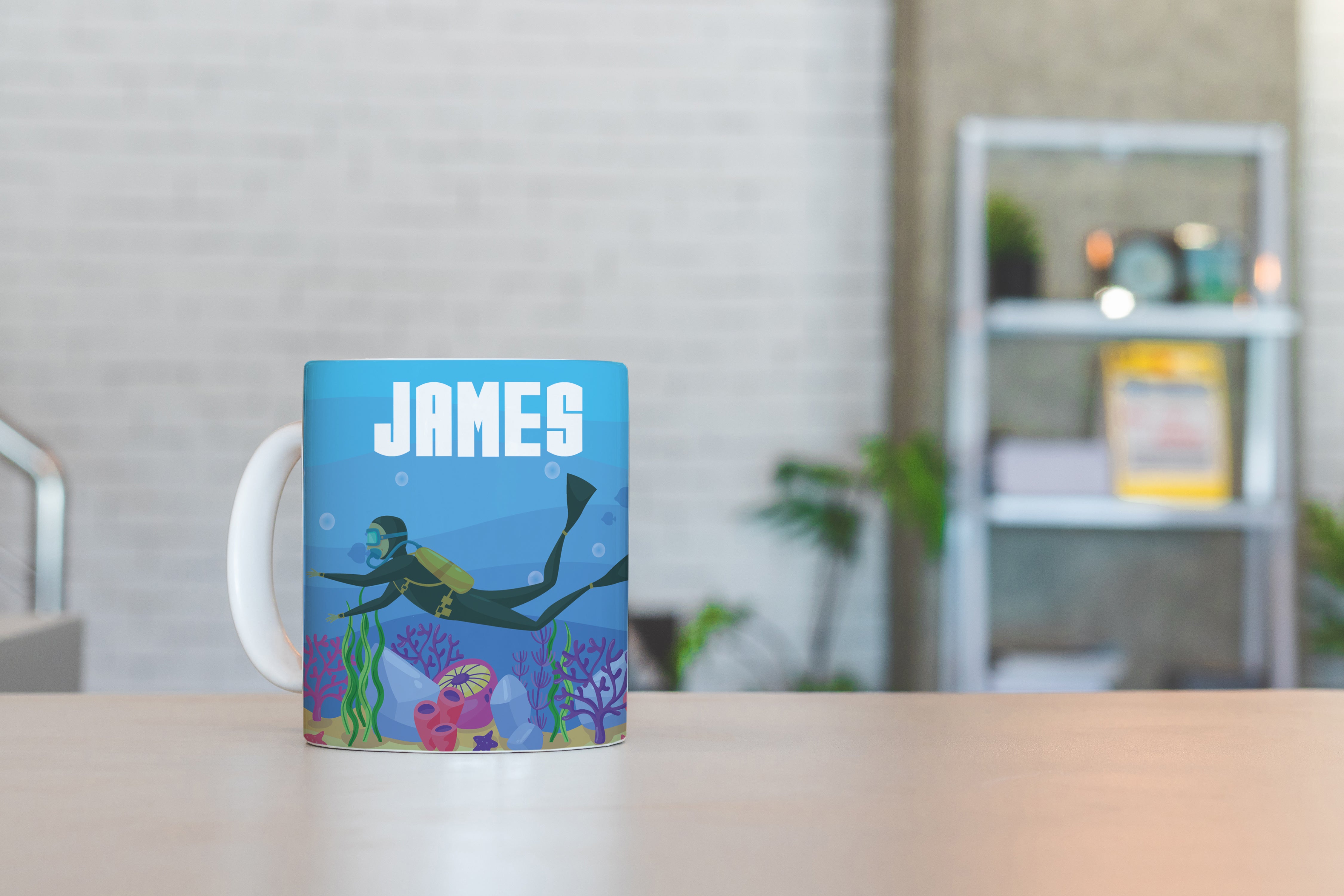 Personalised Children's Mug & Coaster Set - Scuba