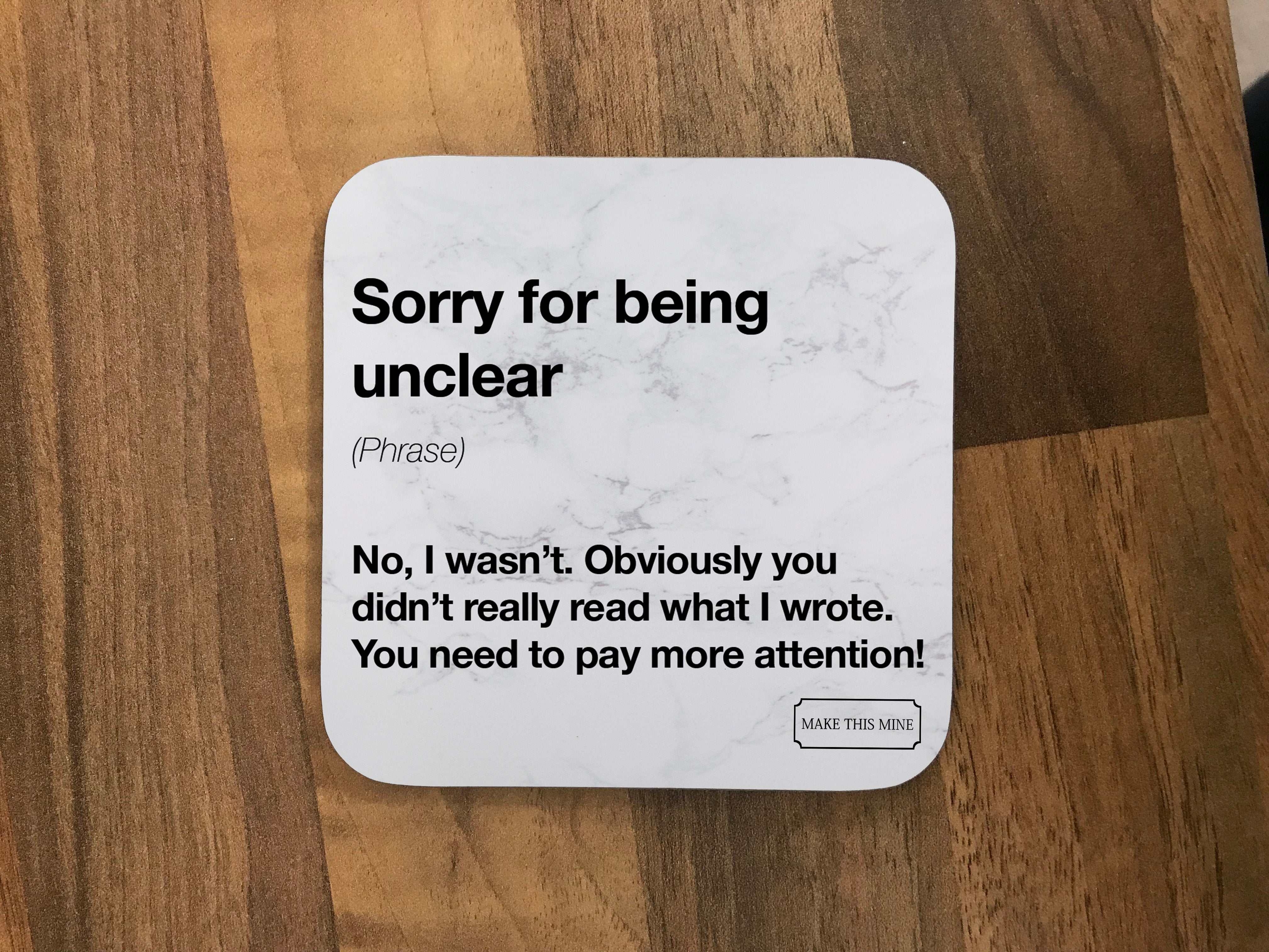 Funny Office Email Definitions Coasters - Set of 6