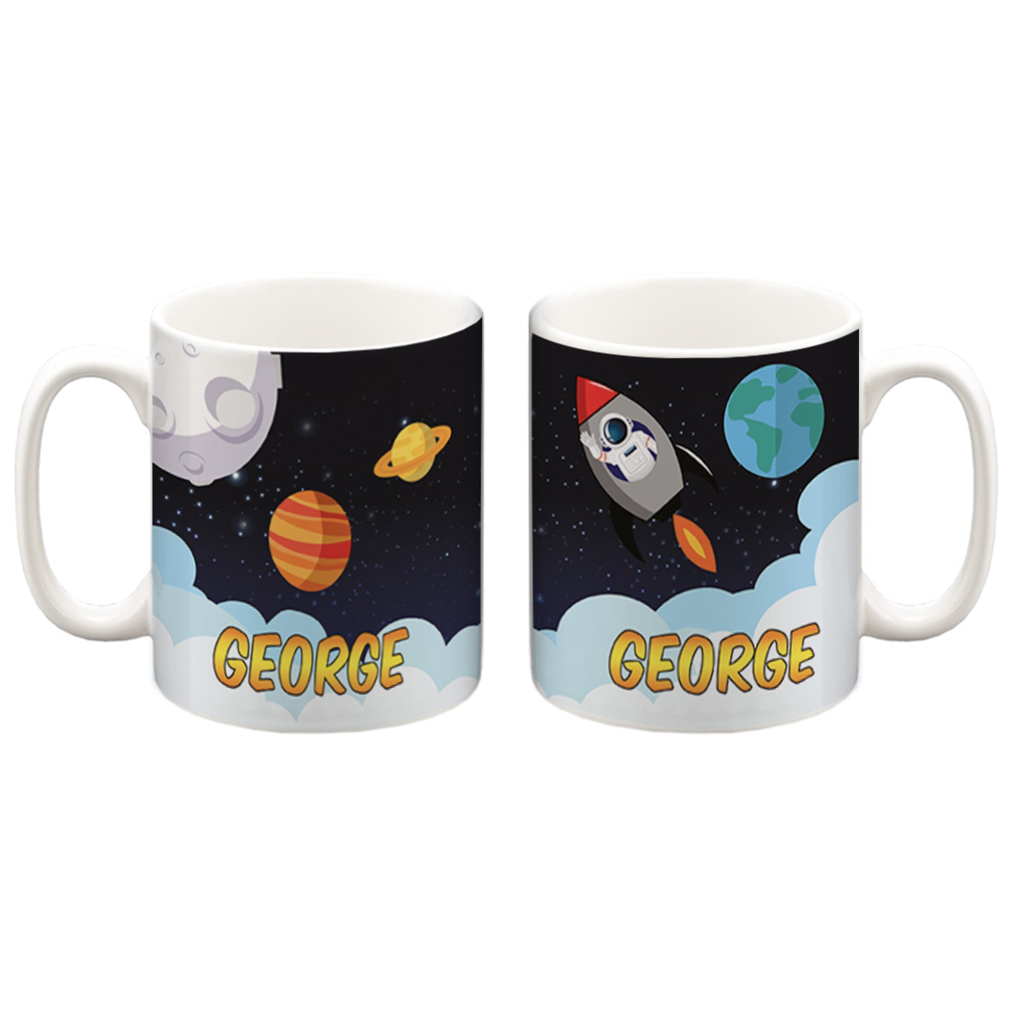 Personalised Children's 10oz Ceramic Mug - Space