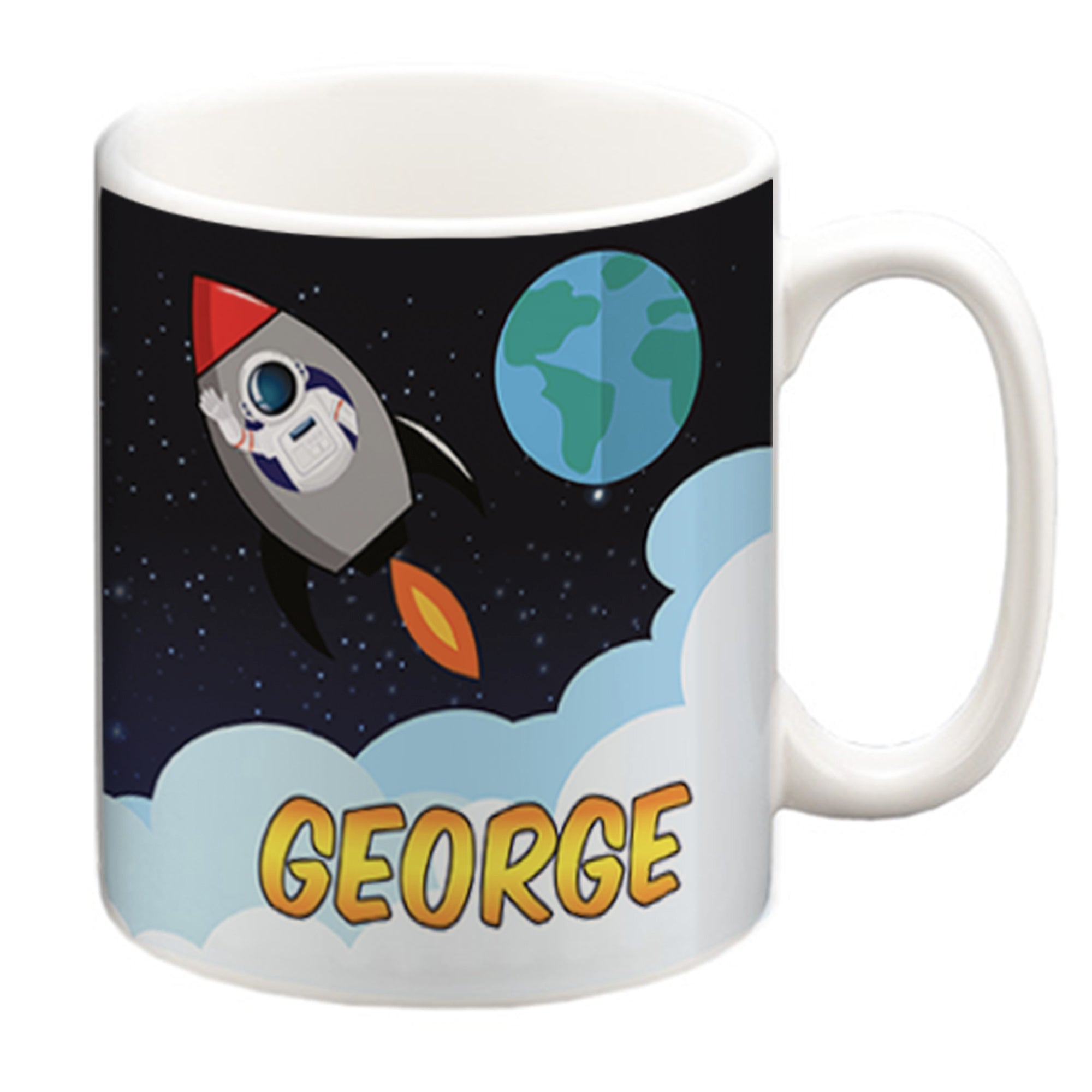 Personalised Children's 10oz Ceramic Mug - Space