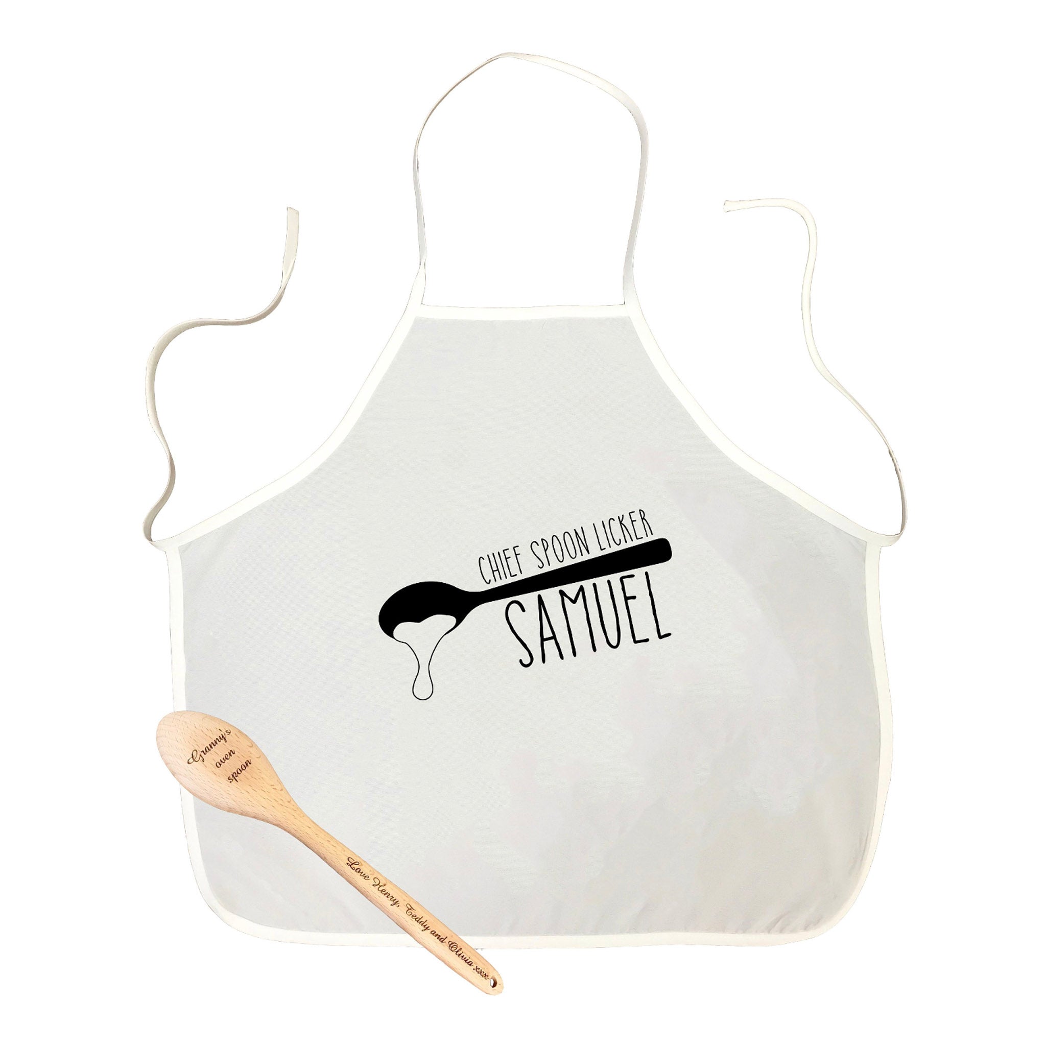 Toddler's Apron & Wooden Spoon Set - Chief Spoon Licker