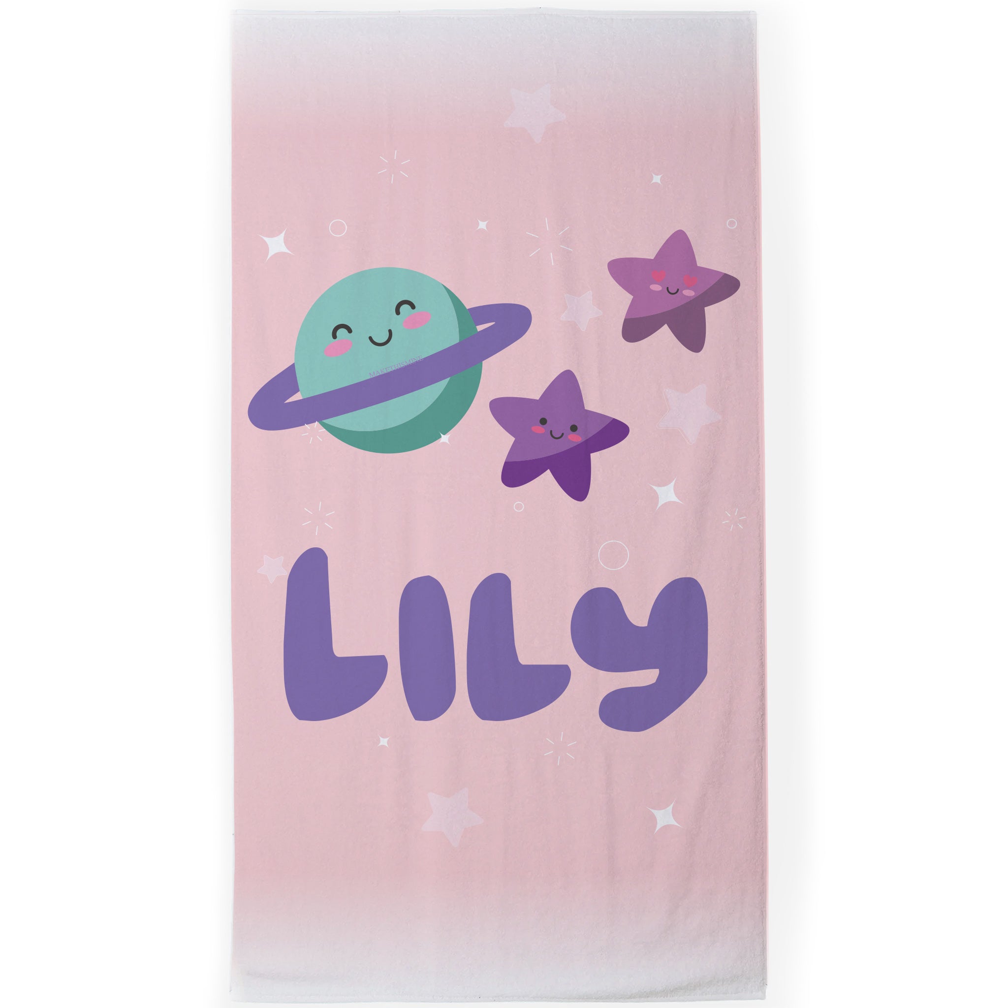 Personalised Children's Towel Pink Stars