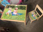 Personalised Children's Ikea LATT Wooden Table and 1 Chair Printed with any photos of your choice