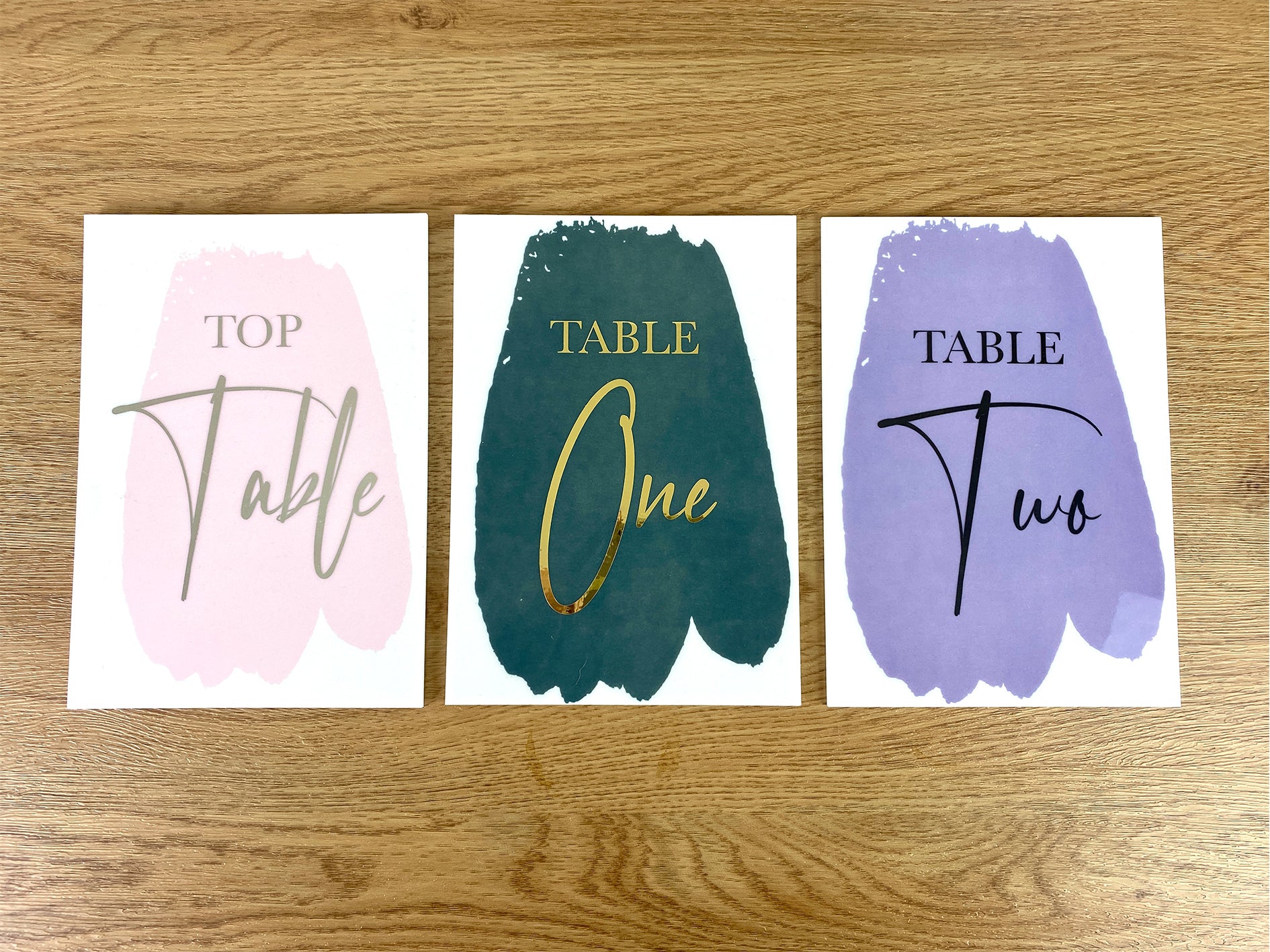 Personalised A6 Perspex Wedding & Events Table Number - Pack of 5