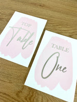 Personalised A6 Perspex Wedding & Events Table Number - Pack of 5