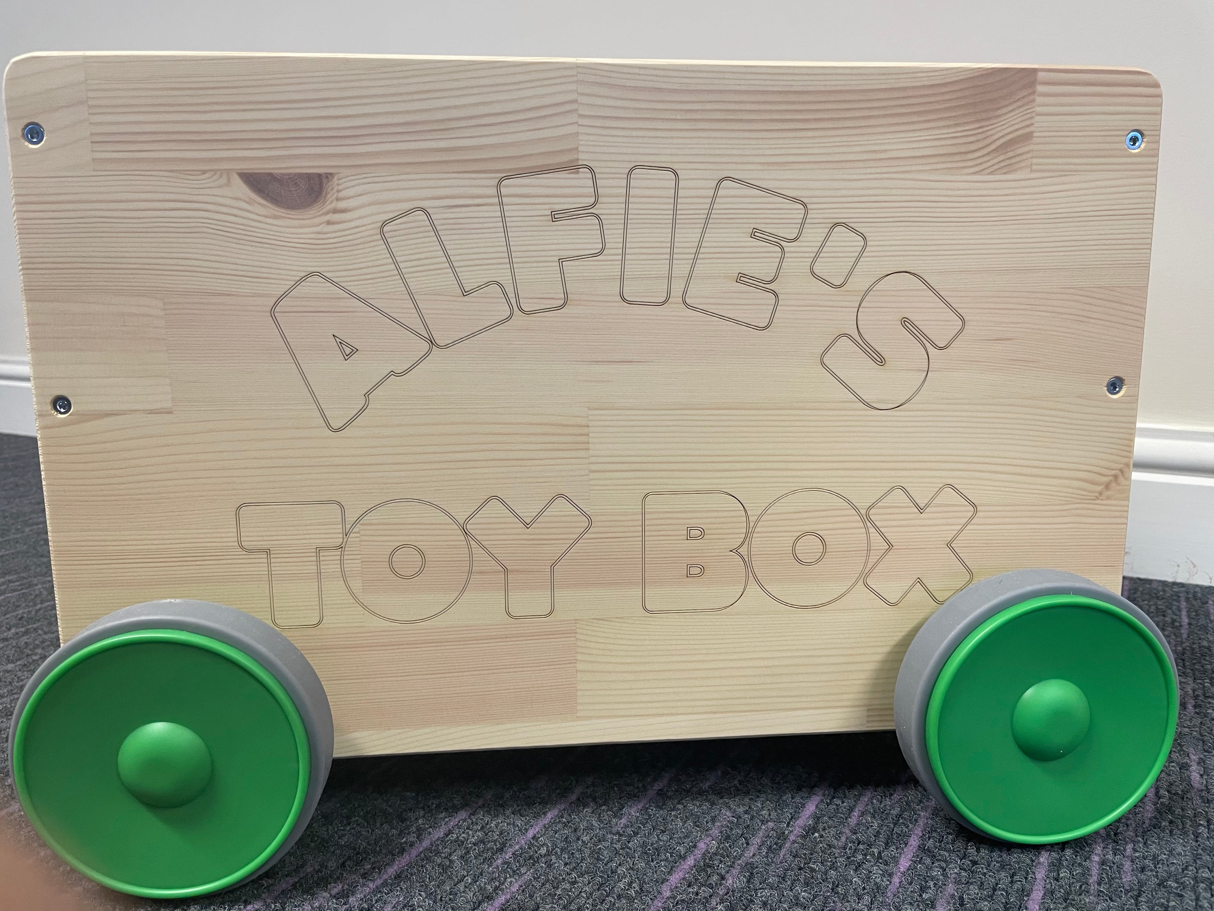 Personalised Children's Wooden Toy Box Trolley