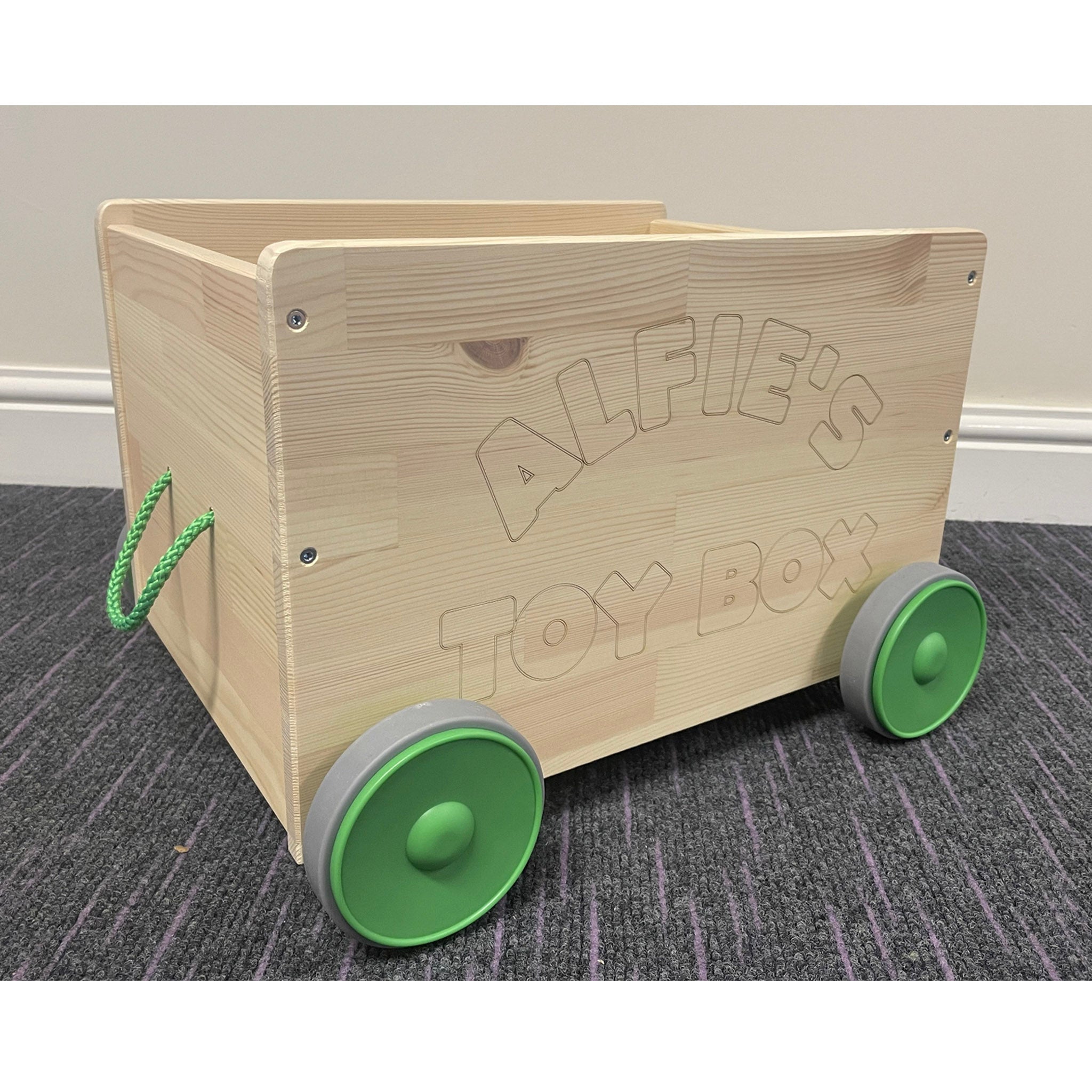 Personalised Children's Wooden Toy Box Trolley