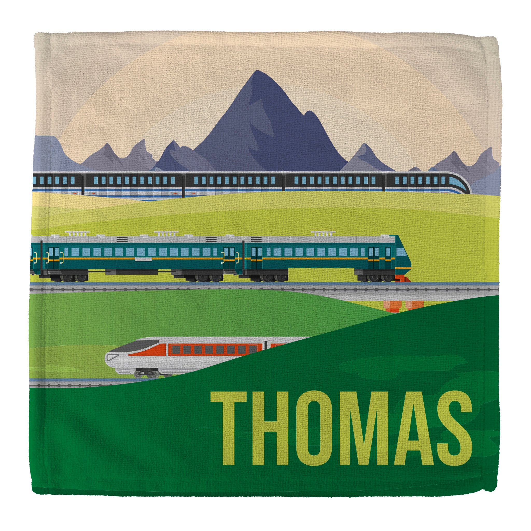 Personalised Children's Towel & Face Cloth Pack - Trains