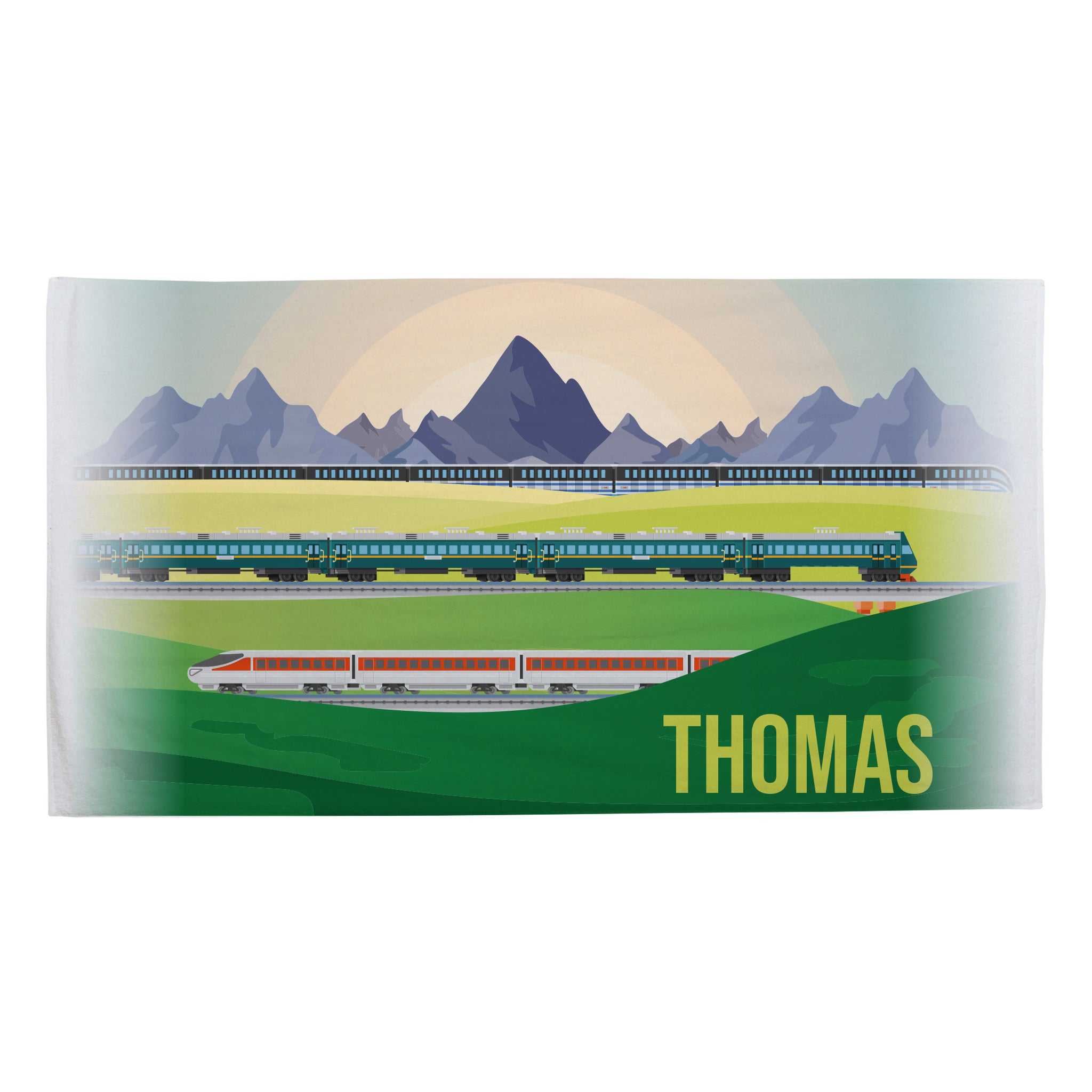 Personalised Children's Towel & Face Cloth Pack - Trains