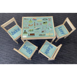 Personalised Children's Table and 4 Chairs UK Landmarks Design