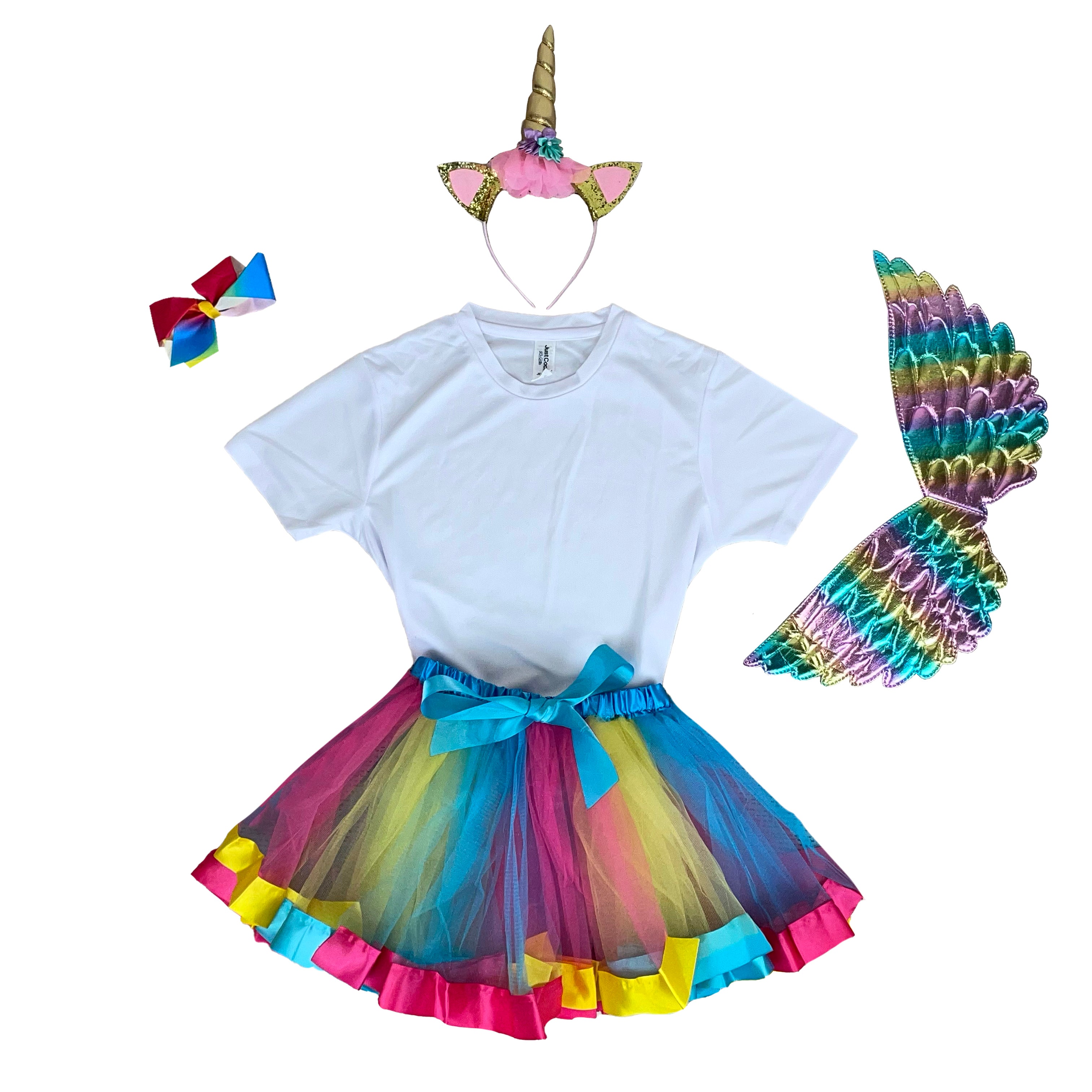 Personalised Kids Rainbow Unicorn Costume Set