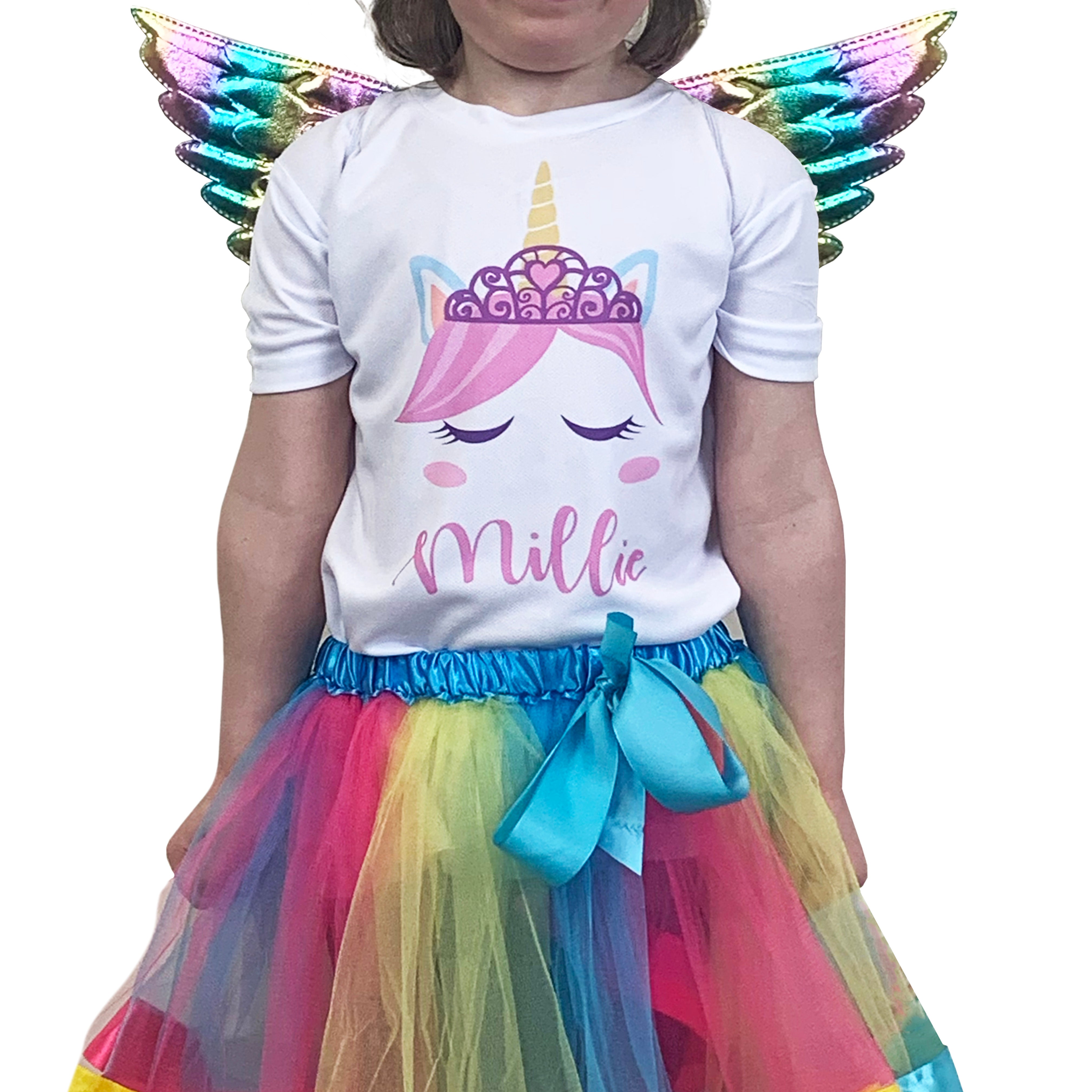 Personalised Kids Rainbow Unicorn Costume Set