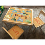 Personalised Children's Table and 2 Chairs Printed USA American Landmarks Design