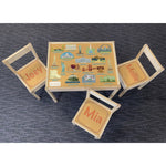 Personalised Children's Table and 3 Chairs Printed USA American Landmarks Design