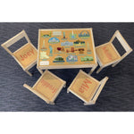 Personalised Children's Table and 4 Chairs Printed USA American Landmarks Design