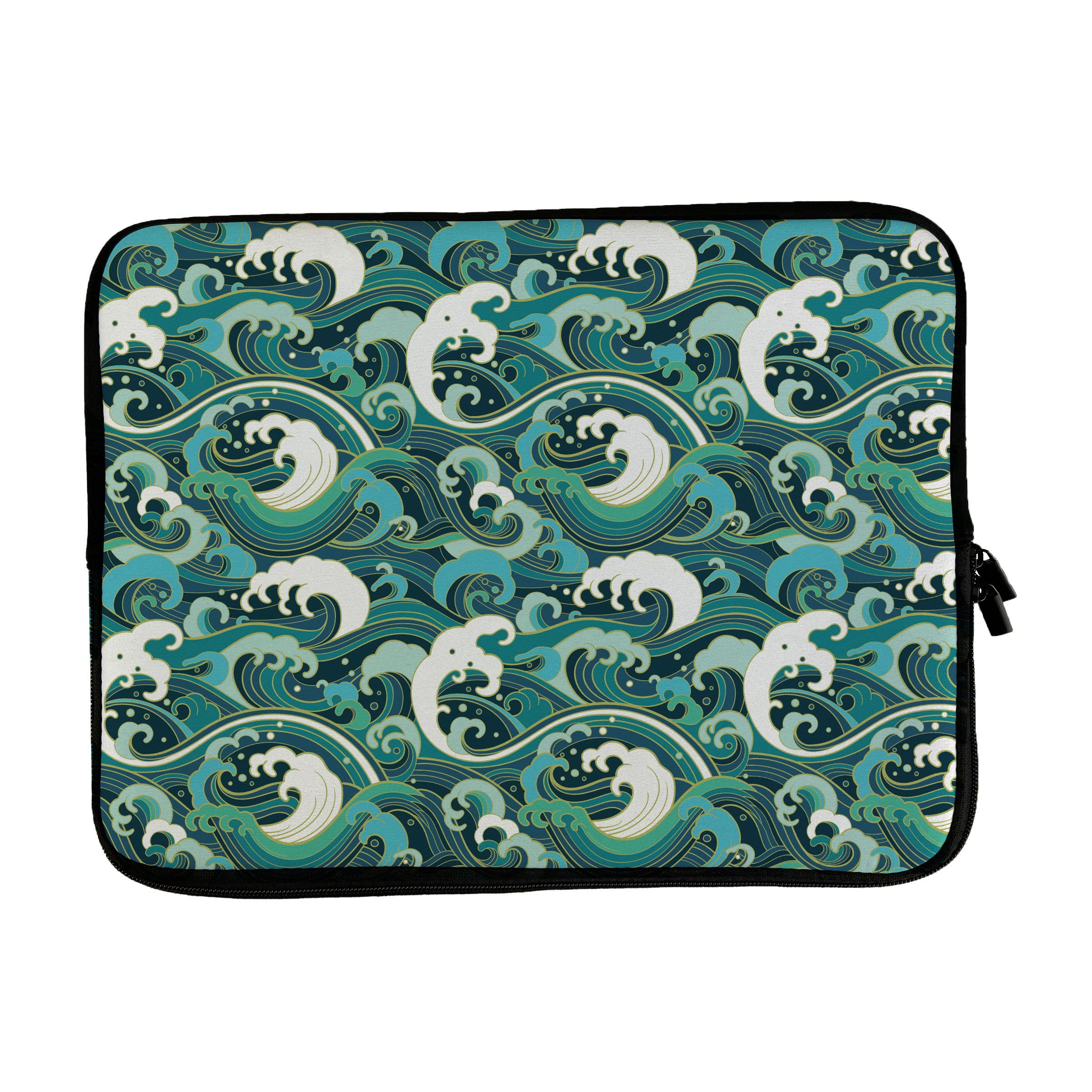 Laptop Sleeve with Japanese Waves Design