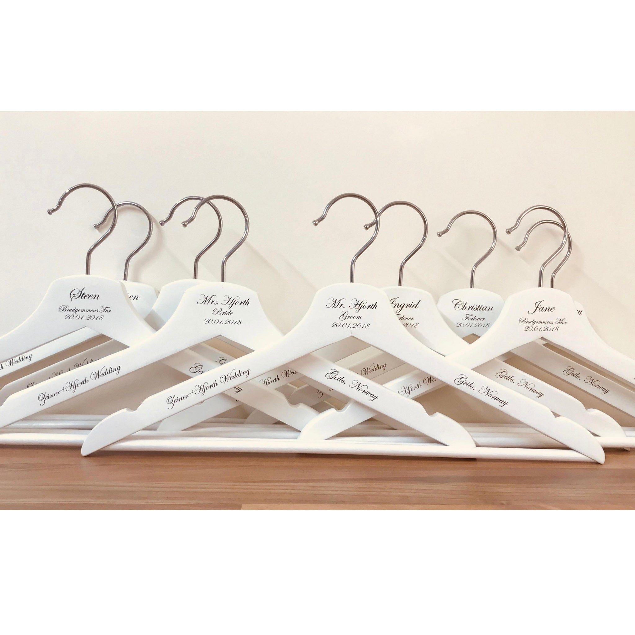 White Wooden Coat Hanger