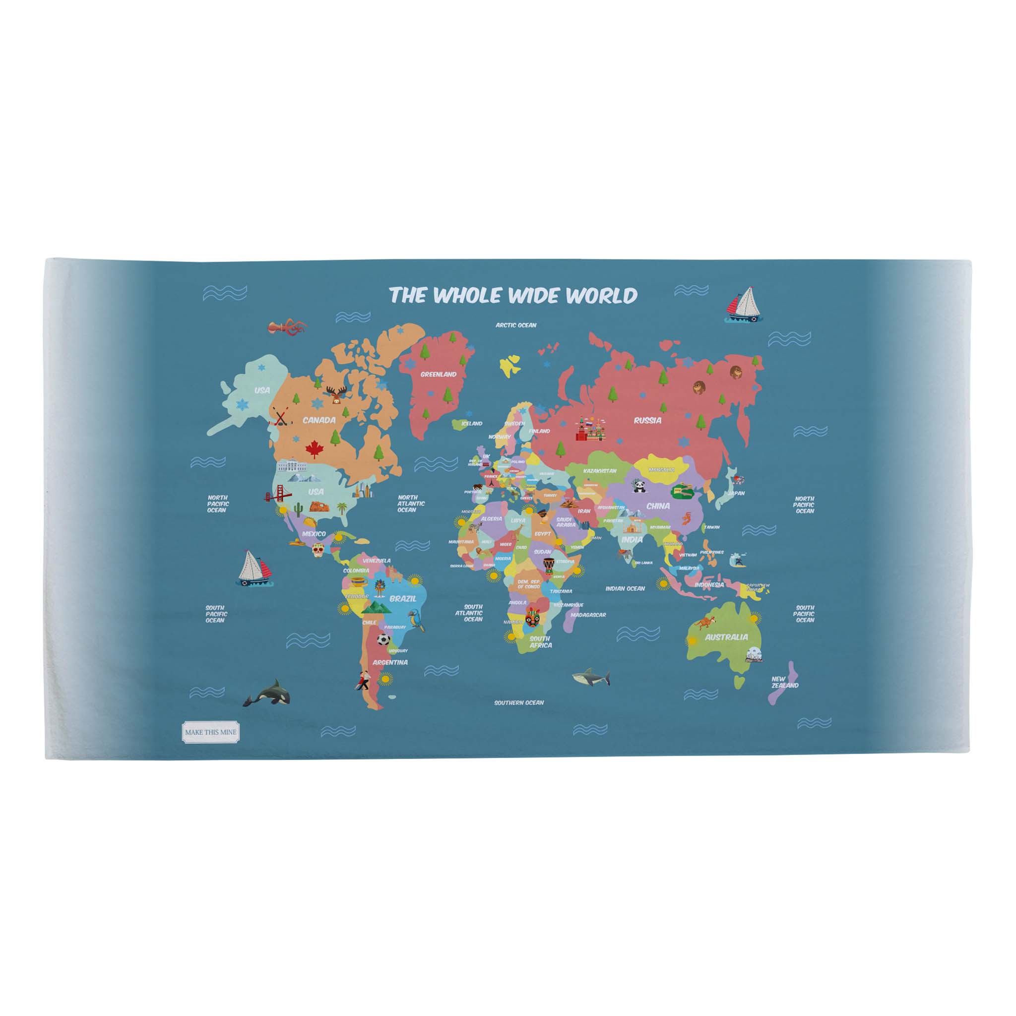 Children's Towel - World Map