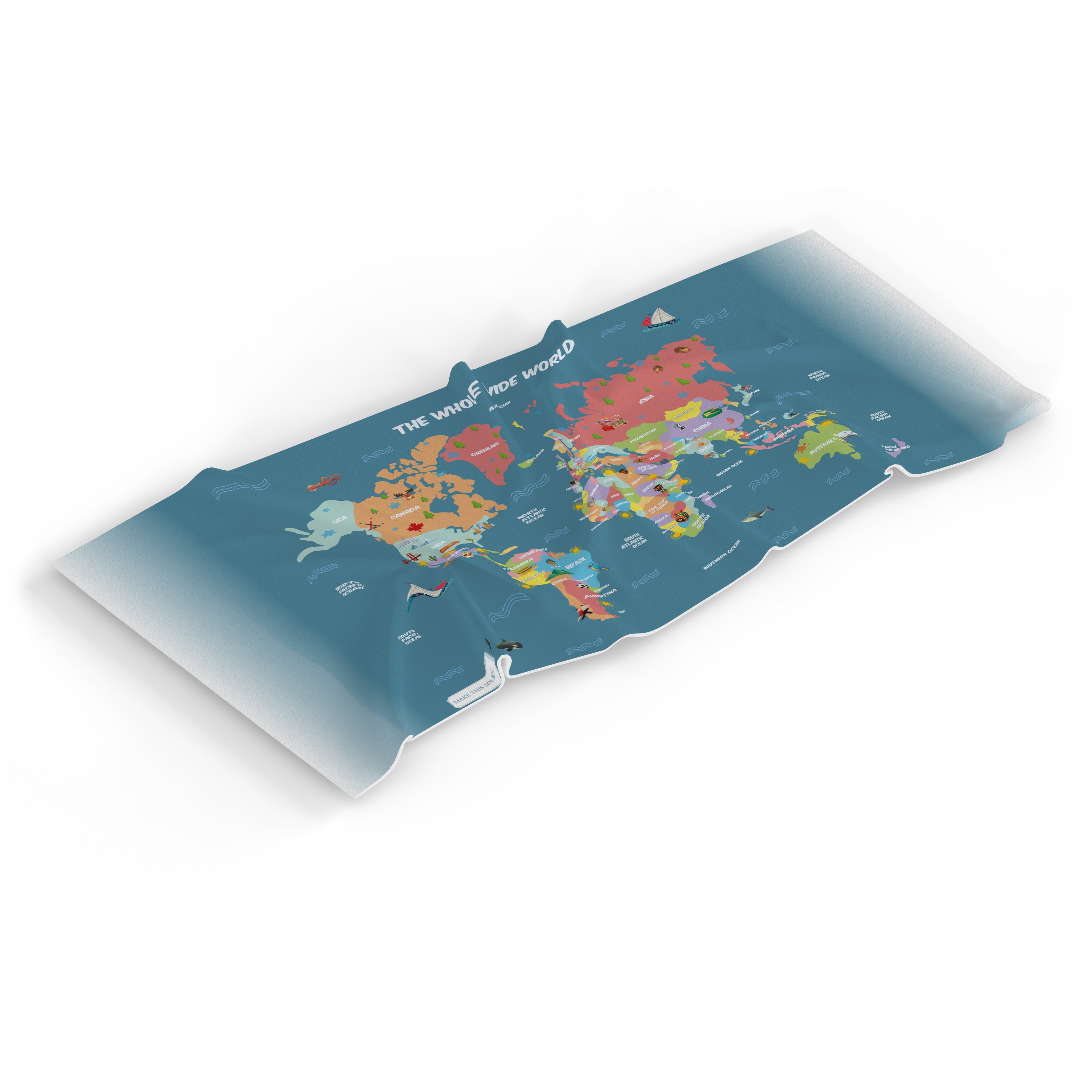 Children's Towel - World Map