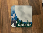Personalised Children's Coasters - Wolf