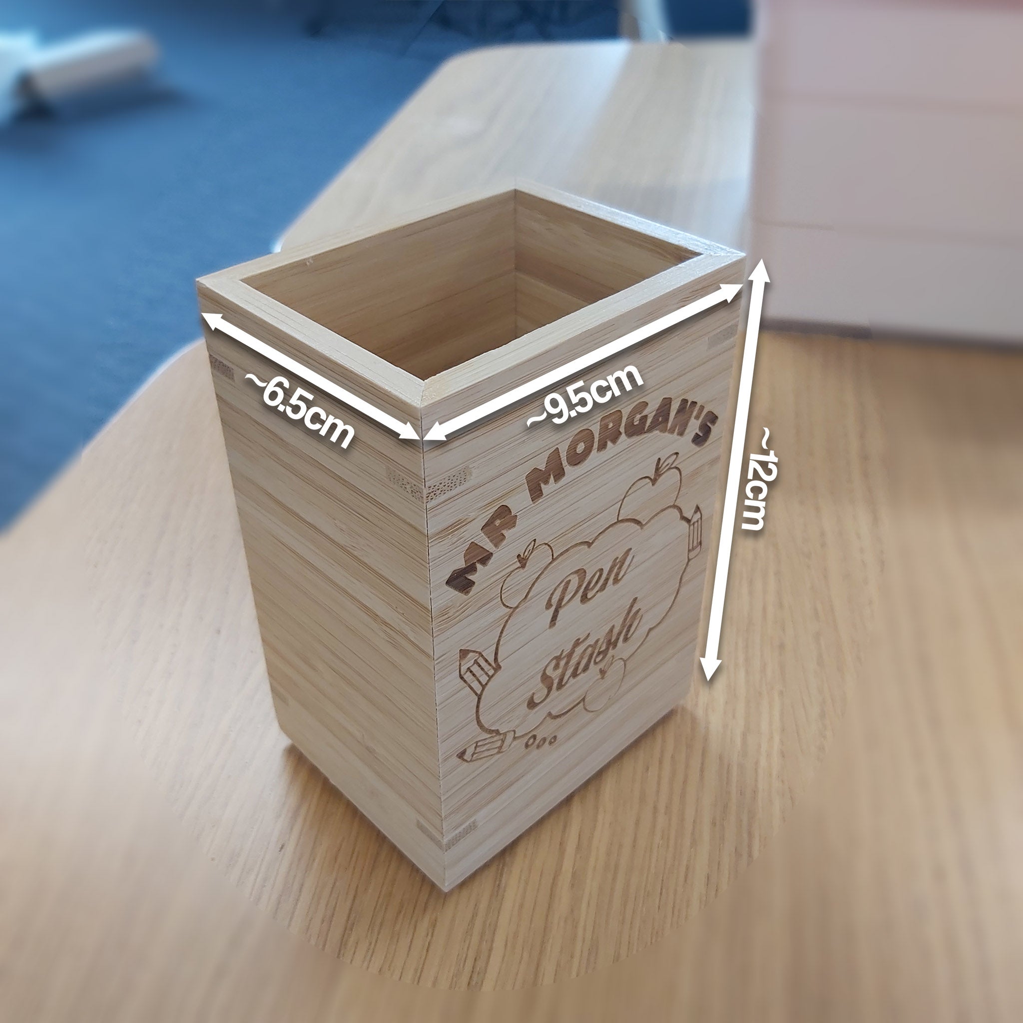 Personalised Engraved Sustainable Bamboo Pen Pot