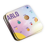 Personalised Children's Coasters - Pink Planet Solar System