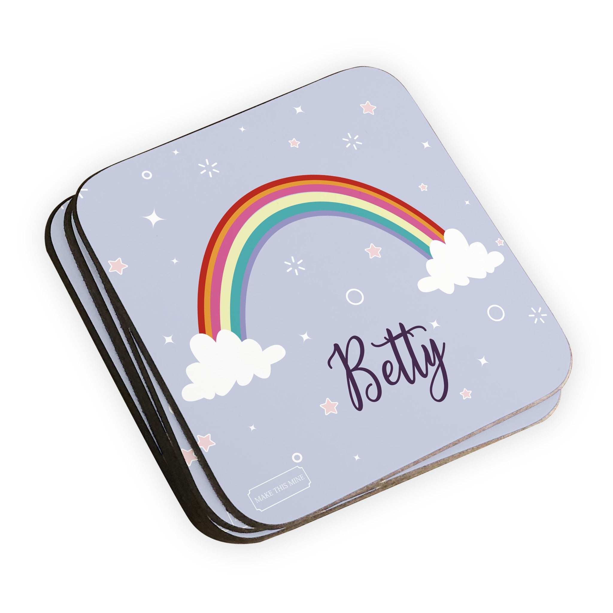 Personalised Children's Coasters - Rainbow